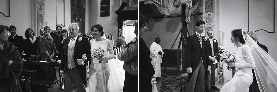 matrimonio invernale in franciacorta: Ingresso della sposa in chiesa